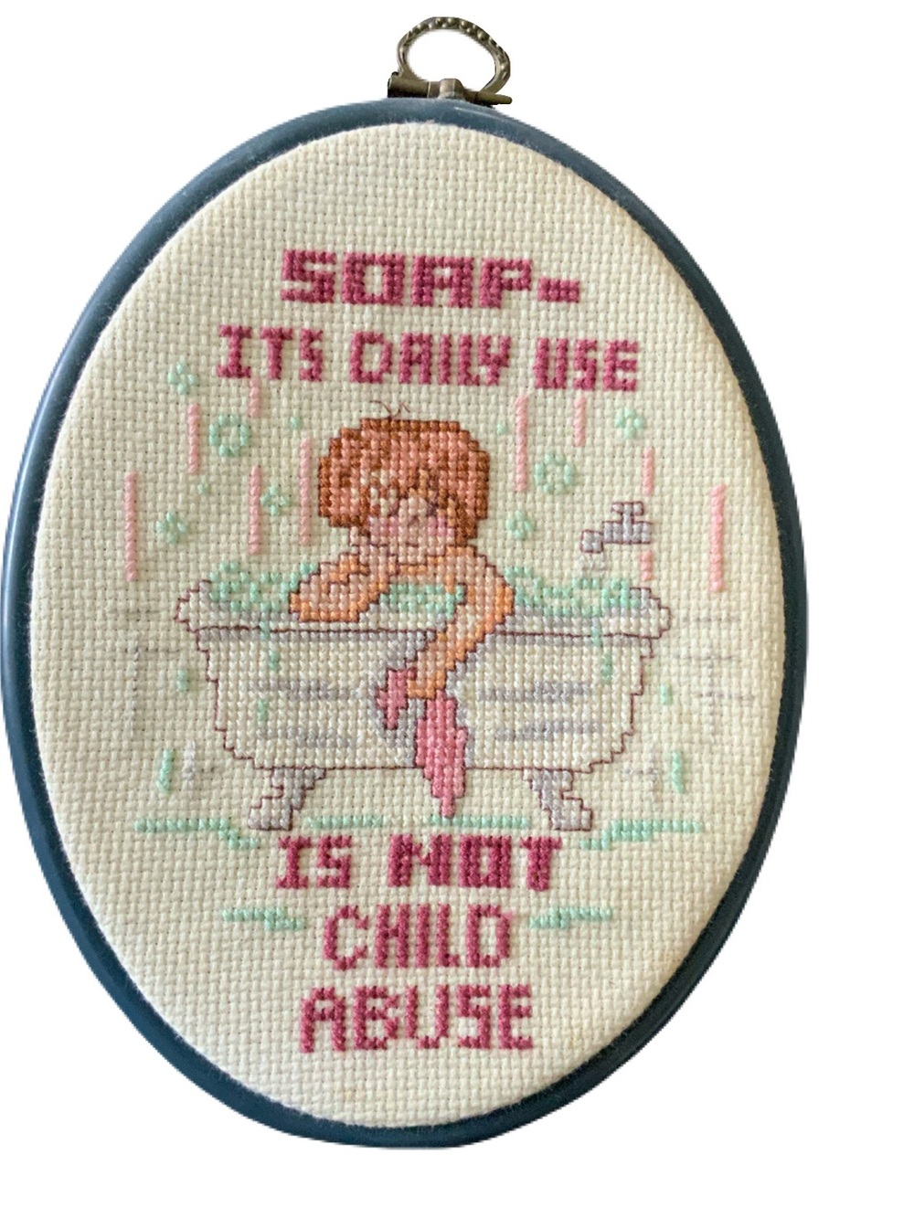 Vintage 1980´s Simplicity Dear Johns Cross Stitch. Bathroom humour.